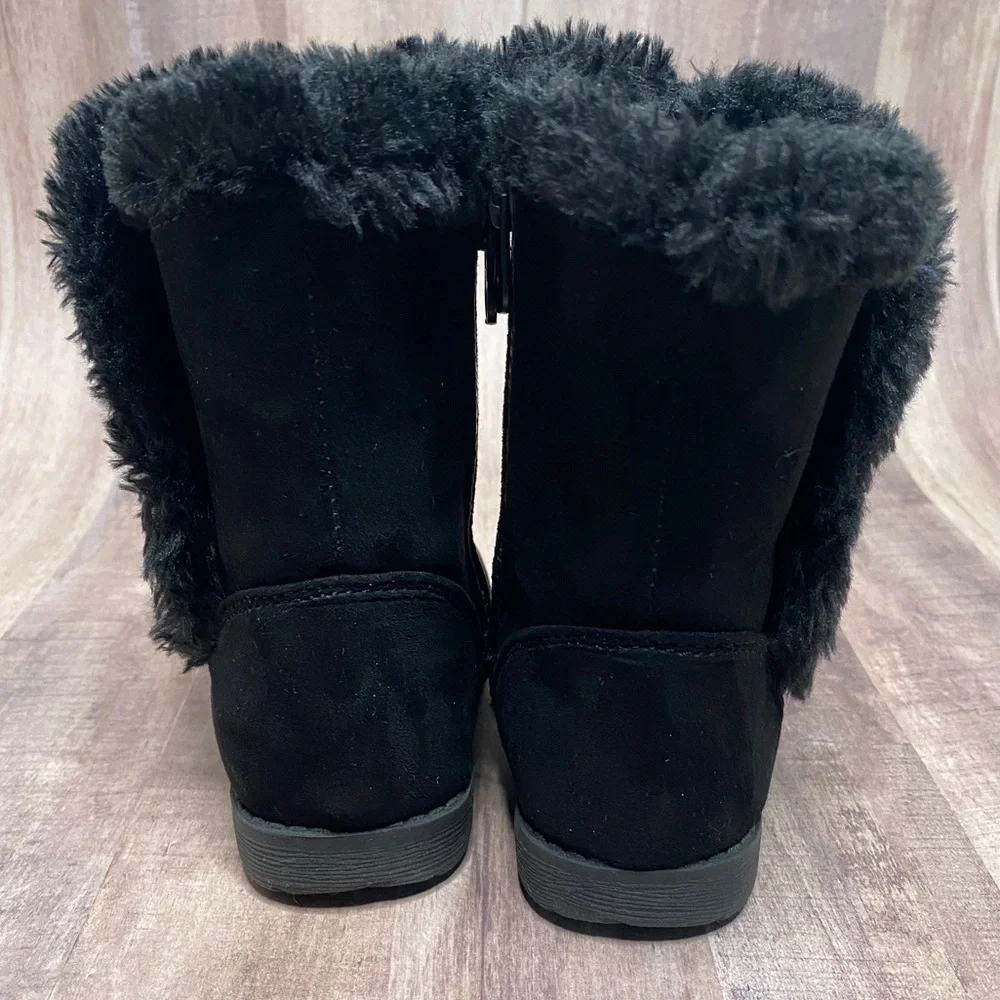 Cat & Jack girls black faux suede boots